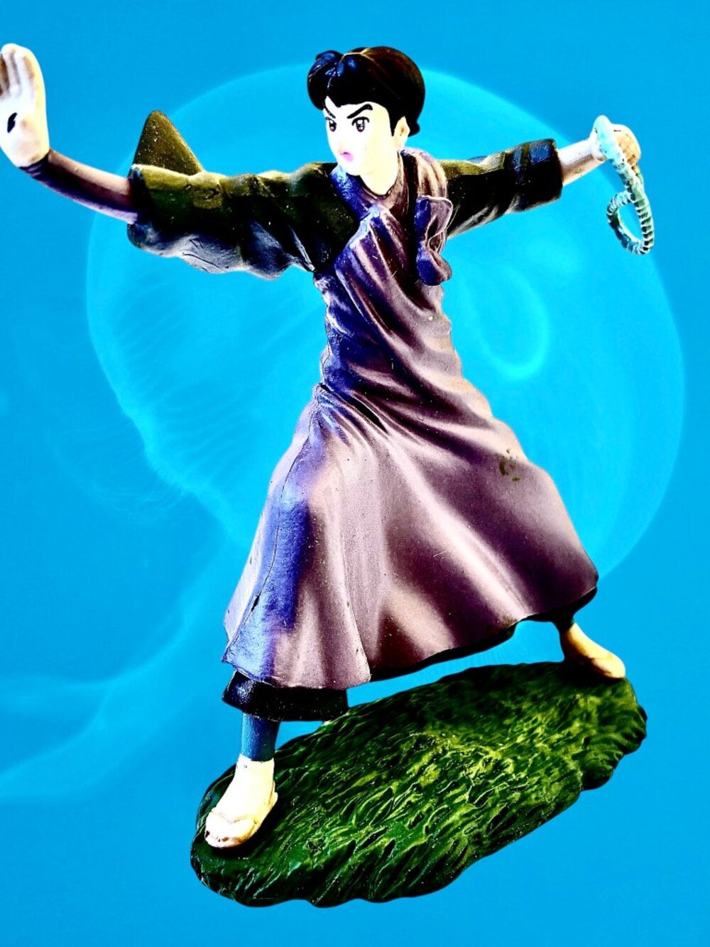 Vintage InuYasha Miroku The monk Mini Figure 2005 Furuta Anime Figurine & Stand